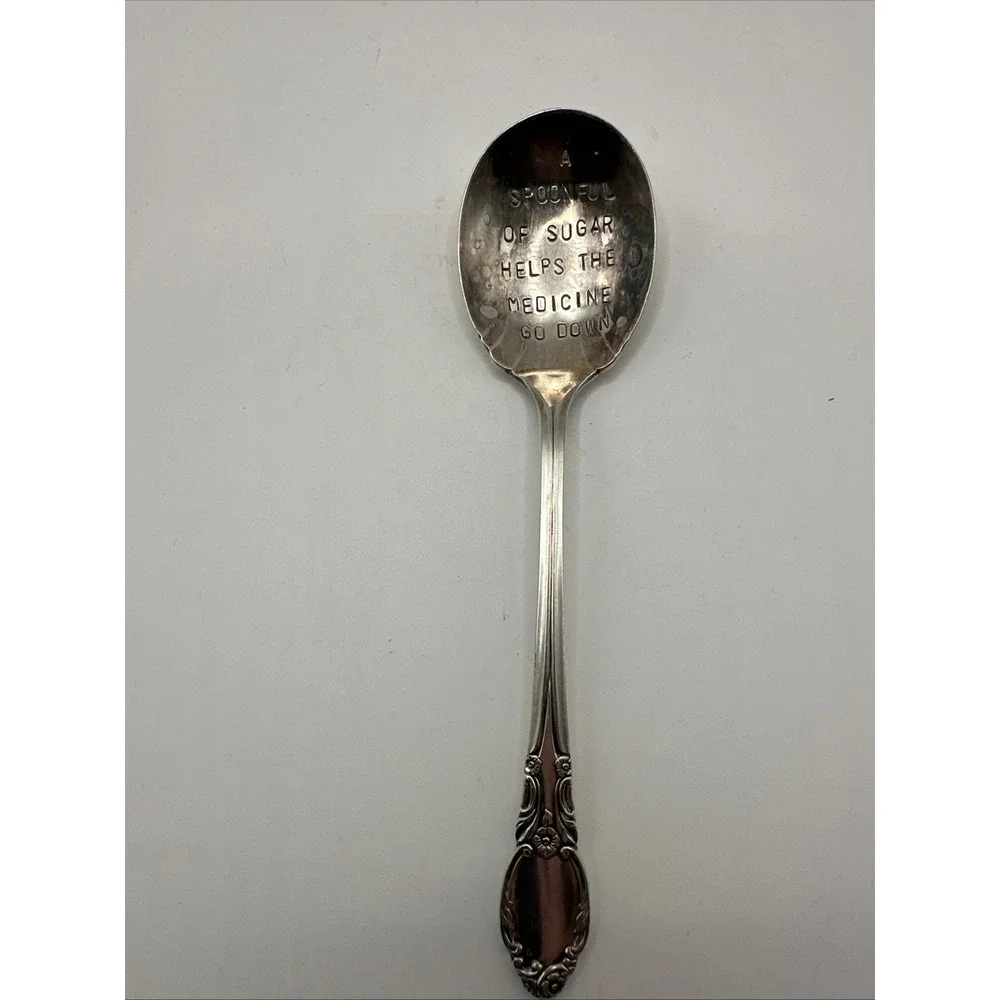 Wm A Rogers Oneida Spoonful of Sugar Silver Plate Stamped Spoon Mary Poppins